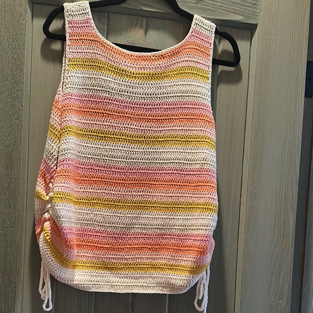 CHARLIE B Pink and Yellow Striped Tank Top - Picture 5 of 6
